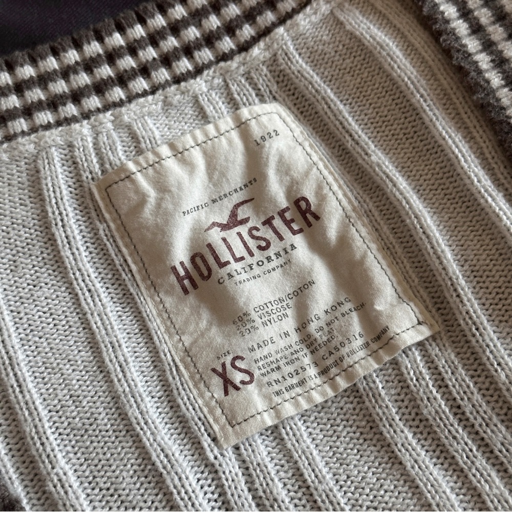 Y2K RARE Hollister Cable Knit Babydoll Cardigan Top Cardi Vintage 2000s - XXS/XS - Picture 3 of 7